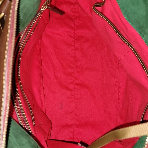 Dooney & Bourke Florentine Leather Double Strap Tassel Satchel - Picture 4 of 9